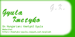 gyula kmetyko business card