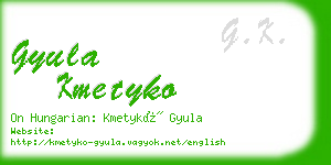 gyula kmetyko business card